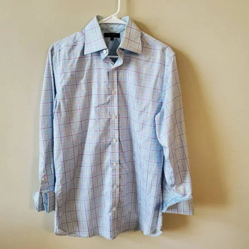 Ted Baker Mens Long Sleeve Button Front Dress Shirt Size 15 32/33 Light Blue